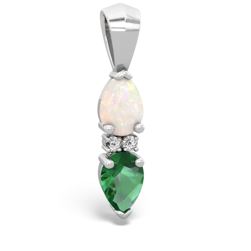 opal-lab emerald bowtie pendant