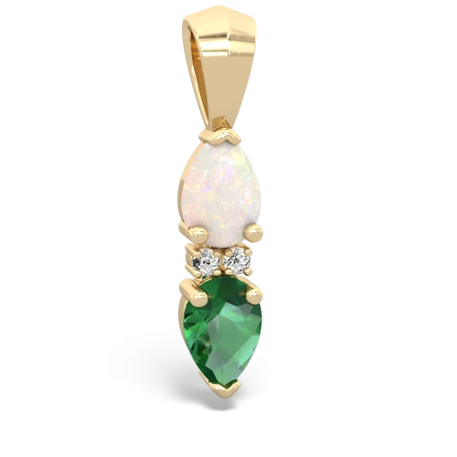 opal-lab emerald bowtie pendant