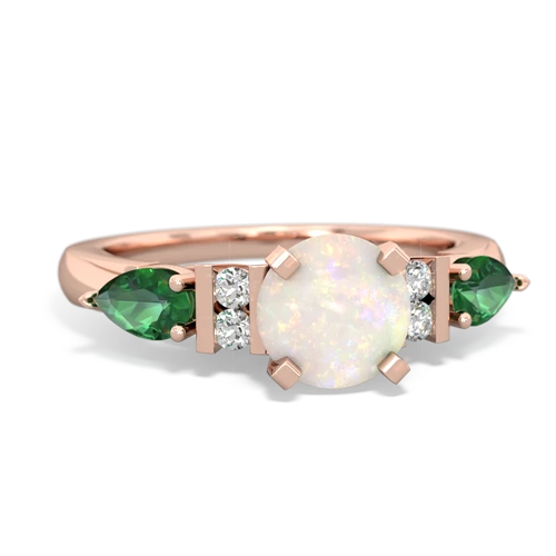 opal-lab emerald engagement ring