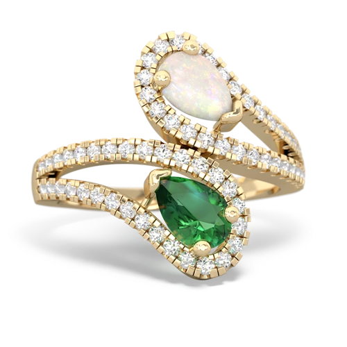 opal-lab emerald pave swirls ring