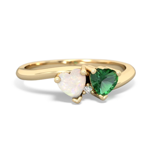 opal-lab emerald sweethearts promise ring