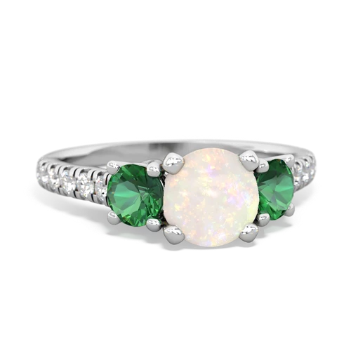 opal-lab emerald trellis pave ring