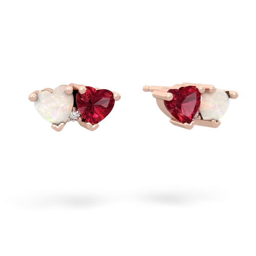 opal-lab ruby  earrings