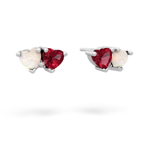 opal-lab ruby  earrings