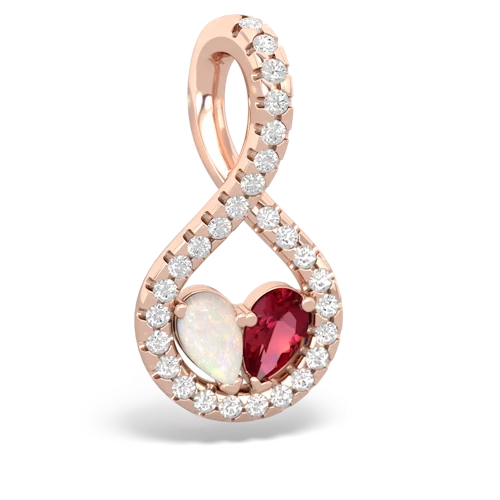 opal-lab ruby pave twist pendant