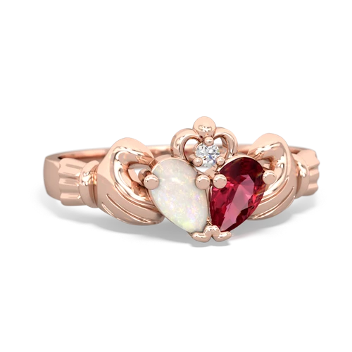 opal-lab ruby claddagh ring