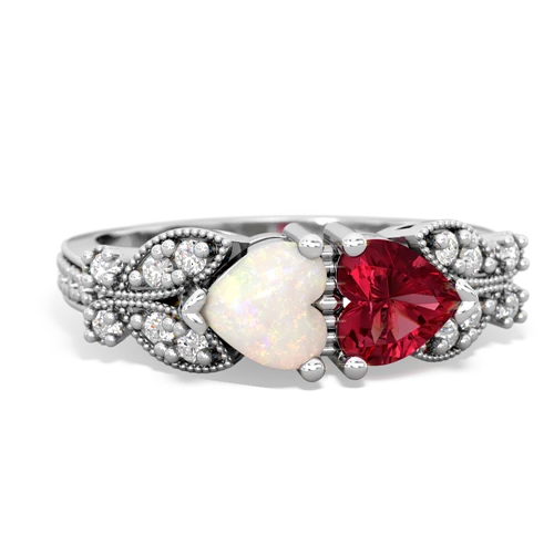 opal-lab ruby keepsake butterfly ring