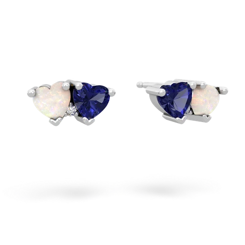 opal-lab sapphire  earrings