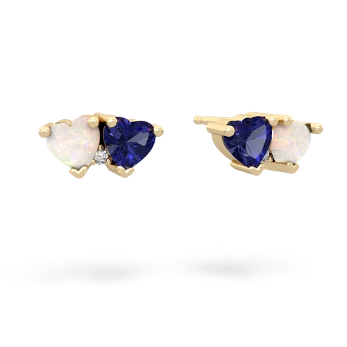 opal-lab sapphire  earrings