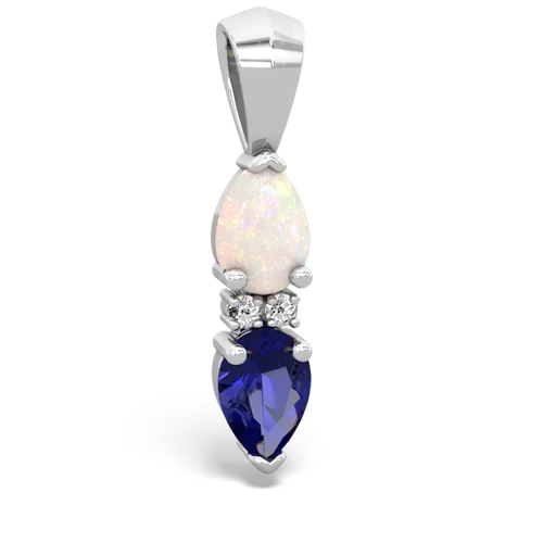 opal-lab sapphire bowtie pendant
