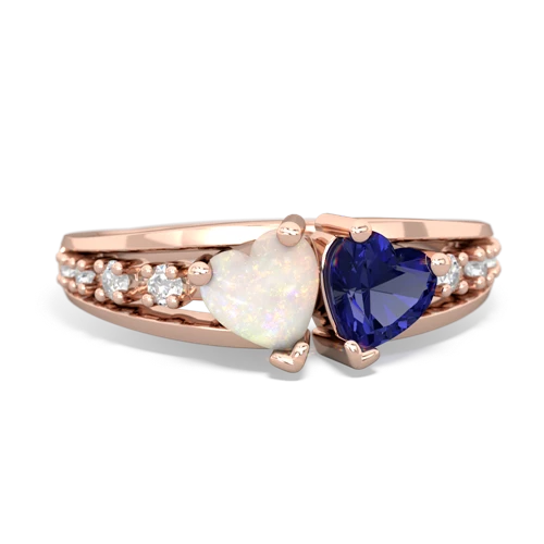 opal-lab sapphire modern ring