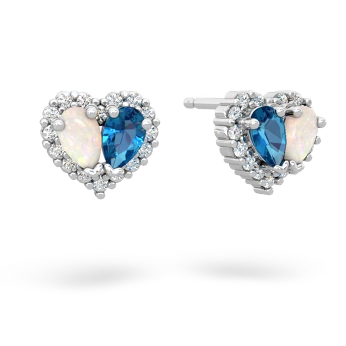 opal-london topaz halo-heart earrings