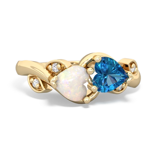 opal-london topaz floral keepsake ring