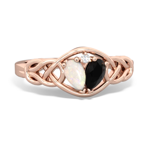 opal-onyx celtic knot ring