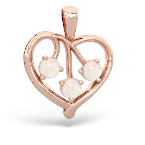 fire opal-tourmaline love heart pendant