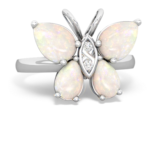 opal-opal butterfly ring