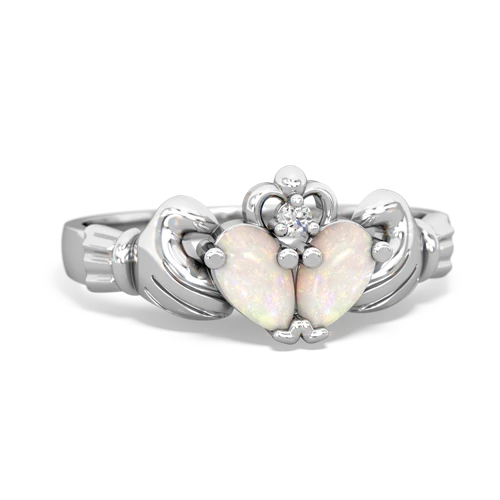 opal-opal claddagh ring