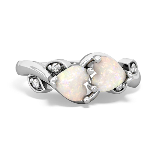 opal-opal floral keepsake ring