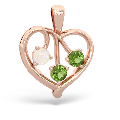 opal-peridot love heart pendant