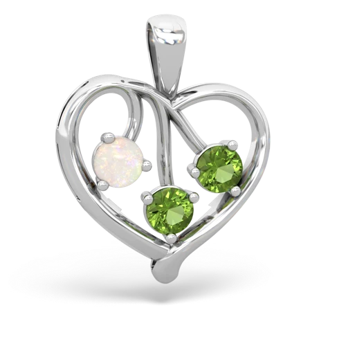 opal-peridot love heart pendant