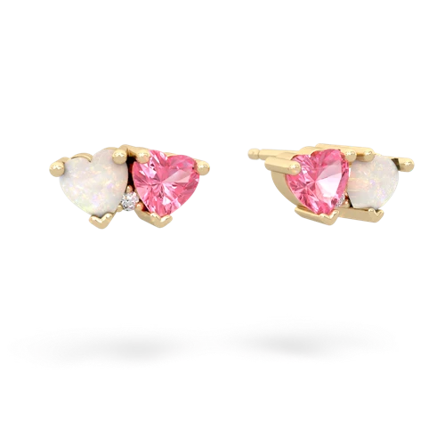 opal-pink sapphire  earrings