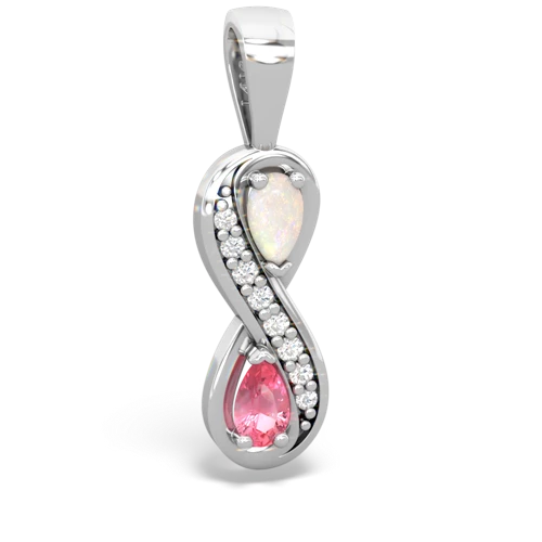 opal-pink sapphire keepsake infinity pendant