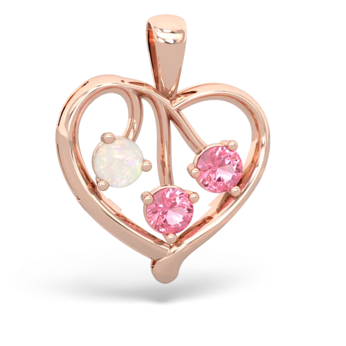 opal-pink sapphire love heart pendant