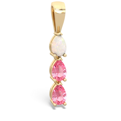 opal-pink sapphire three stone pendant