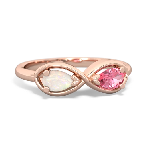 opal-pink sapphire infinity ring