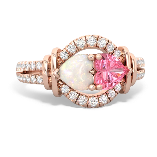 opal-pink sapphire pave keepsake ring