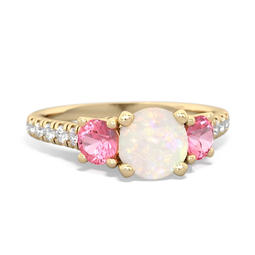 opal-pink sapphire trellis pave ring