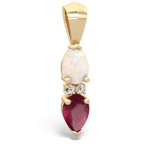 opal-ruby bowtie pendant