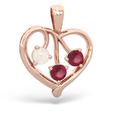 opal-ruby love heart pendant