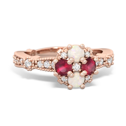 opal-ruby art deco engagement ring