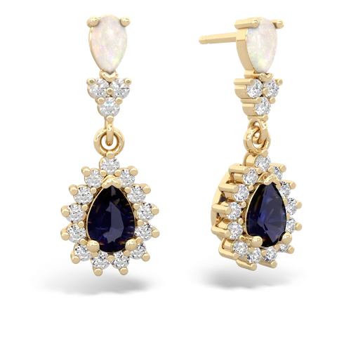 opal-sapphire dangle earrings