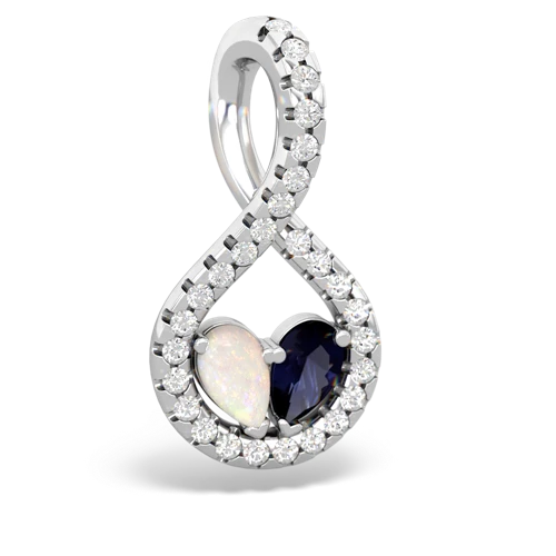 opal-sapphire pave twist pendant