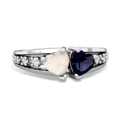 opal-sapphire modern ring