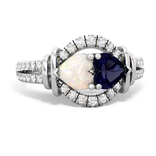 opal-sapphire pave keepsake ring