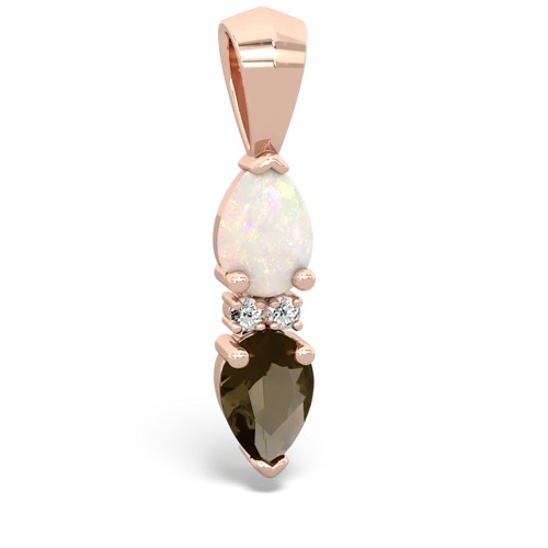opal-smoky quartz bowtie pendant