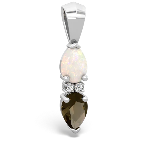 opal-smoky quartz bowtie pendant