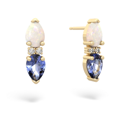 opal-tanzanite bowtie earrings