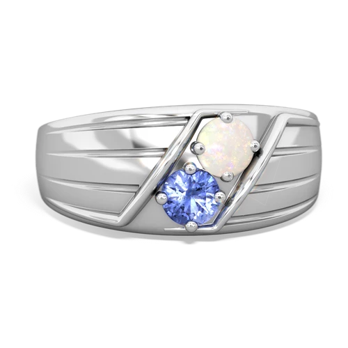 opal-tanzanite mens ring