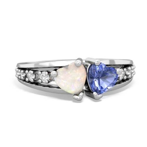 opal-tanzanite modern ring