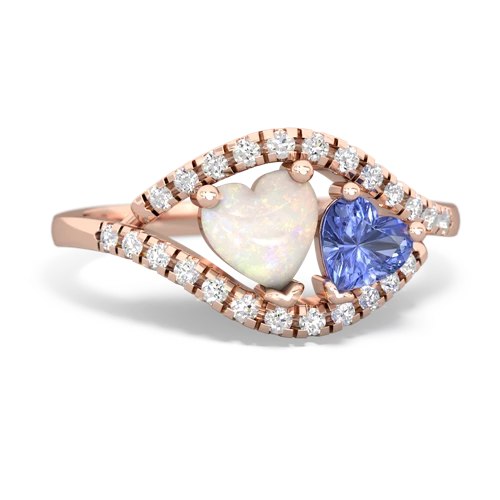 opal-tanzanite mother child ring