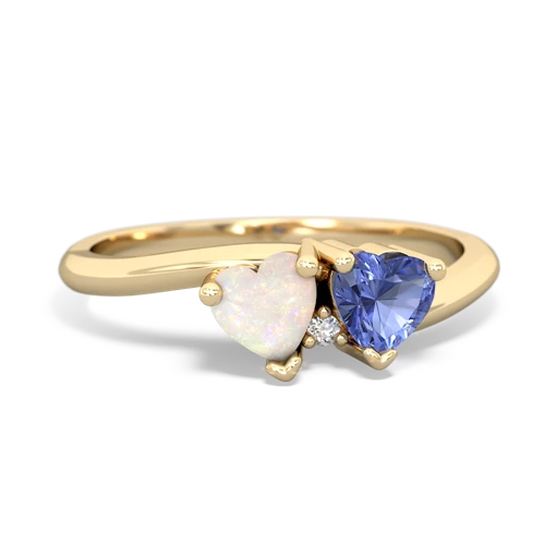 opal-tanzanite sweethearts promise ring