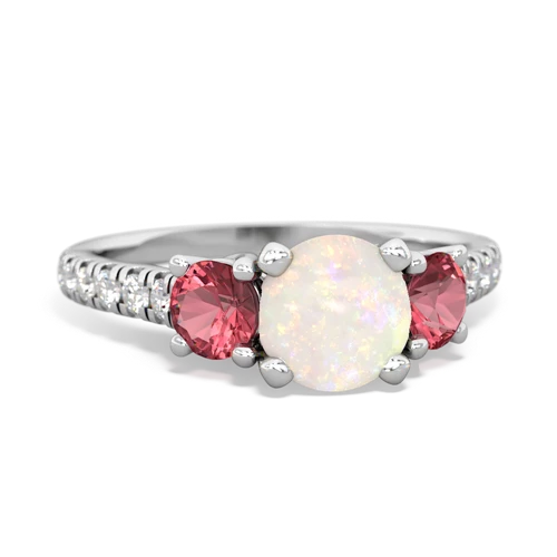 opal-tourmaline trellis pave ring