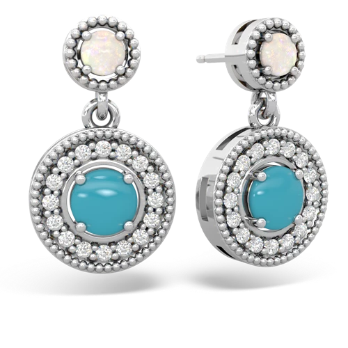 opal-turquoise halo earrings