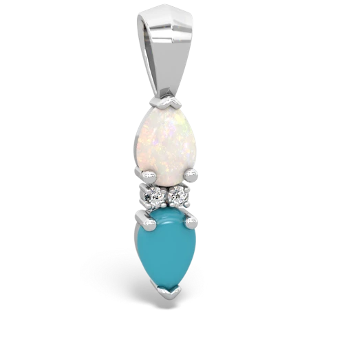 opal-turquoise bowtie pendant