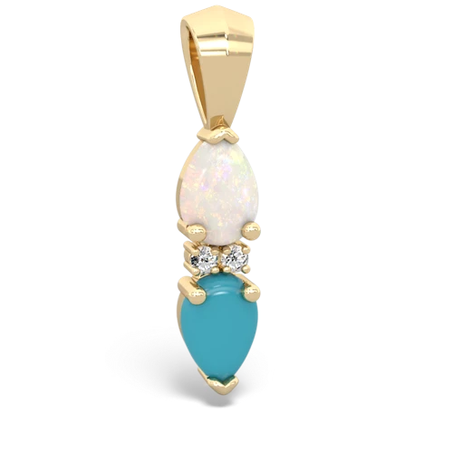 opal-turquoise bowtie pendant