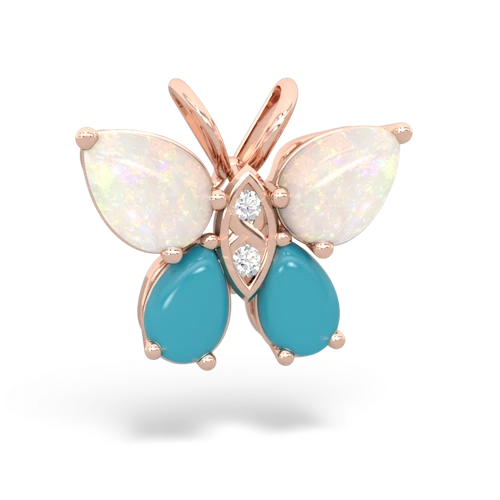 opal-turquoise butterfly pendant